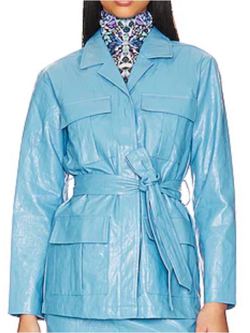 NWT New Rails Romily Faux Leather PU Pleather Jacket Bluestone Blue Azure [CH]